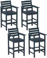 Tangkula Patio Adirondack Chairs Set of 4, HDPE Bar Height Chair with Wide Armrests & Footrest - Photo 1
