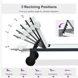 PURPLE LEAF Patio Lounge Chair Set of 3 Outdoor Chaise Lounger Aluminum Frame with Side Table and Wheels for Pool - Photo 7