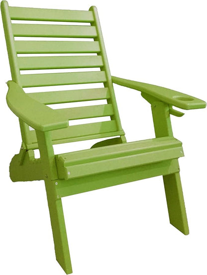 Furniture Barn USA Farmhouse Collection Poly Ladderback Folding Adirondack Chair, Tropical Lime Green