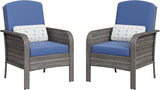 GarveeHome Outdoor Wicker Chairs Set of 2, All-Weather High Back Rattan Patio Furniture - Photo 1