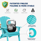 Plawdlik Folding Adirondack Chair, SGS Tested, Wooden Textured with Cup Holder - Photo 8