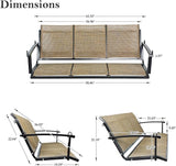 Textilene 3 Seat Hanging Swing, 5.2FT Patio Bench Swing - Photo 7