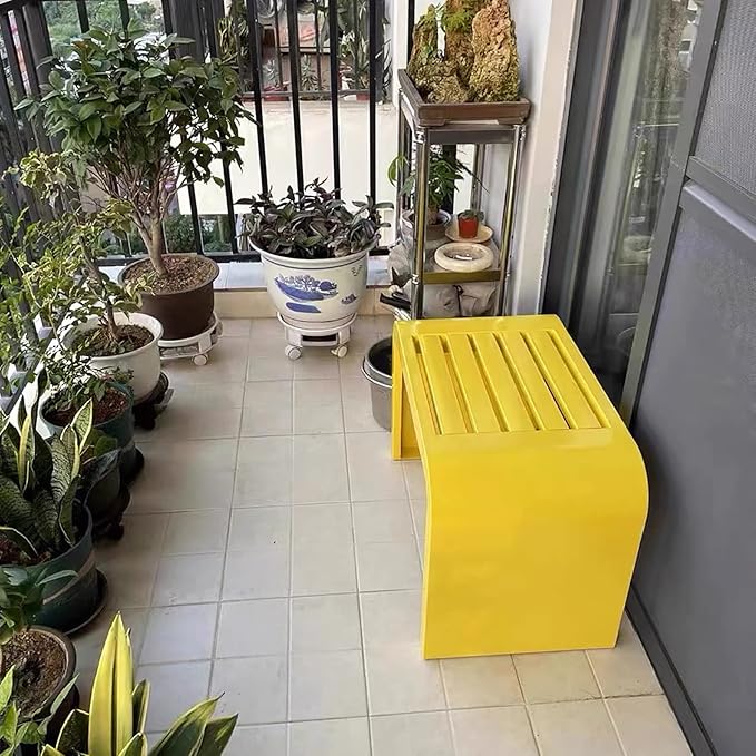 Premium Heavy-Duty Steel Frame Outdoor Bench - Weatherproof Metal Garden Bench for Patio, Porch, Park- All-Weather Commercial Grade Seating