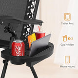 Zero Gravity Chair Patio Chairs Lounge Patio Chaise 1 Pack Adjustable Reliners for Pool Yard with Cup Holder (Black) - Photo 5