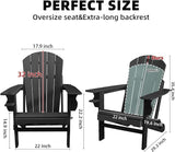 Folding Adirondack Chair, HDPE Plastic Black Adirondack Chairs Weather Resistant - Photo 3