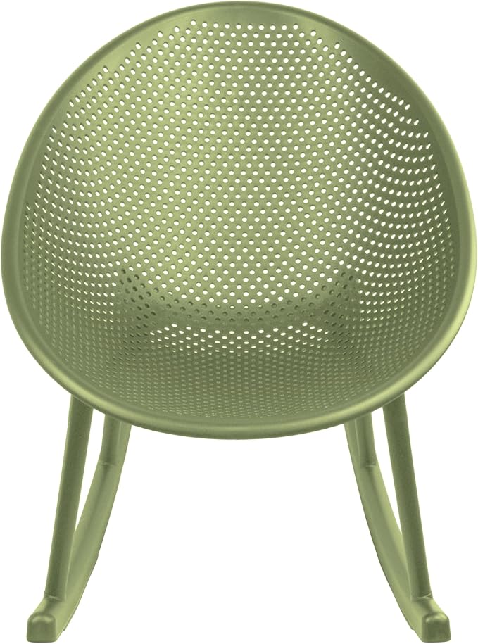 2xhome Set of 2 Patio Rocking Chairs | Oval Egg Shaped Lounge Rocker | All Weather Plastic | Modern Accent Side Chair for Indoor or Outdoor Use, Green