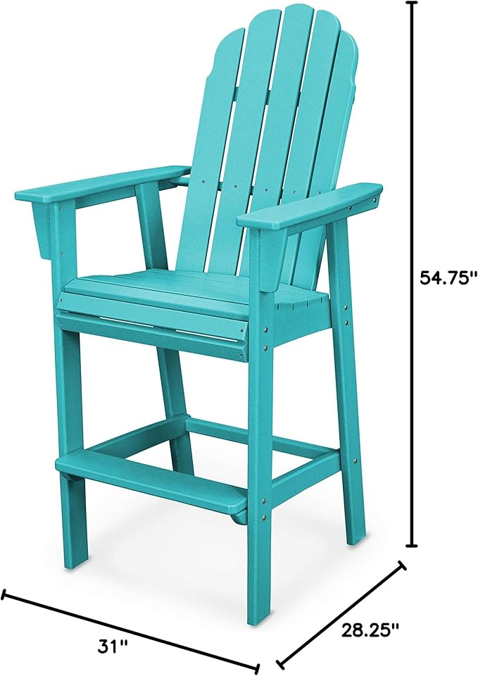 POLYWOOD® Vineyard Curveback Adirondack Bar Chair in Aruba