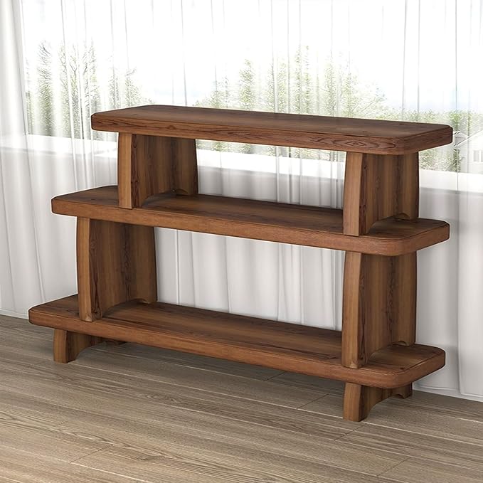 24-59inch Garden Benches for Outdoors, Wooden Bedroom Bed Bench, Indoor Flower Pot Display Rack for Entryway, Living Room, Garden, Patio, Porch, Deck(L59xW7.9xH13.8inch)