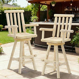 HOMEDIARY Solid Wood Swivel Adirondack Bar Chairs Set of 2 - Photo 1