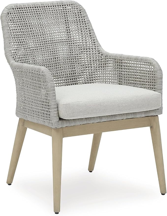 Signature Design by Ashley Seton Creek Cottage Nuvella Weather Resistant Fabric Outdoor Dining Arm Chair with Cushion - Photo 7
