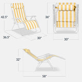 Best Choice Products Set of 2 Extra Wide Adjustable Steel Mesh Zero Gravity Lounge Chair Recliners w/Pillows and Cup - Photo 3