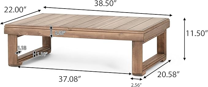 Westchester Rectangular Coffee Table - Acacia Wood - Brown Wash