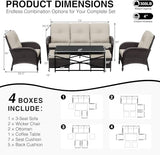Joyside Wicker Patio Furniture Set, 6 Piece Outdoor Furniture Set with Thickened Cushions, High Back, Deep Seating - Photo 2