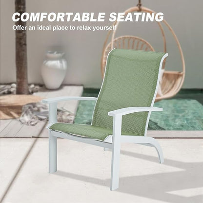 DIFY Patio Adirondack Chair Set of 2,Outdoor Adirondack Chair Weather Resistant for Backyard,Pool Deck and Beach,Green