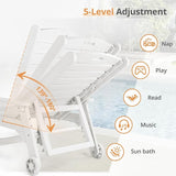 LUE BONA HDPS Chaise Lounge Chair Set of 2, Outdoor Pool Lounge Chairs with Adjustable Backrest - Photo 5