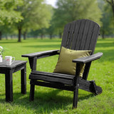 VINGLI Folding Adirondack Chairs Set of 1, Wood Adirondack Chair for Outdoor, Foldable Fire Pit Chairs for Patio, BBQ - Photo 6
