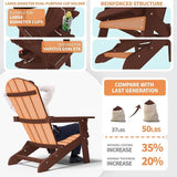 YEFU Adirondack Chair, Foldable Oversized Plastic Adirondack Chair Set of 4 with Cup Holder - Photo 5
