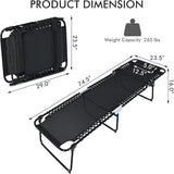 Goplus Chaise Lounge Chair, Folding 5-Postion Beach Lounge Chair with Detachable Pillow, Sunbathing Lounger - Photo 3