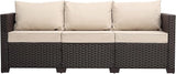 Valita Patio Furniture 3-seat Sofa Brown Wicker Outdoor Furniture Outdoor Couch Deep Seat High Backrest Waterproof - Photo 5