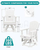 SERWALL Adirondack Swivel Glider Chair, HDPE Glider for Outdoor, All-Weather Glider Chair for Porch, Balcony - Photo 3