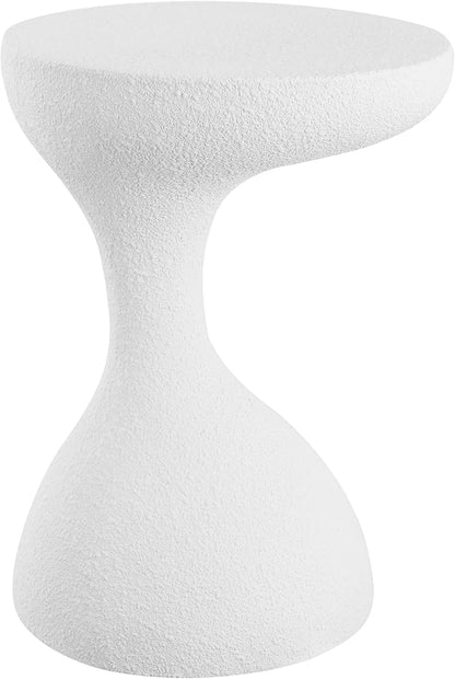 JONATHAN Y TBL1110C Boracay 19.75" Modern Minimalist Indoor/Outdoor Resin Drink Table, Pedestal, Contemporary, Mid-Century, Art Deco, Bohemian, Patio, Garden Room, Bathroom, Living Room, Frosted White