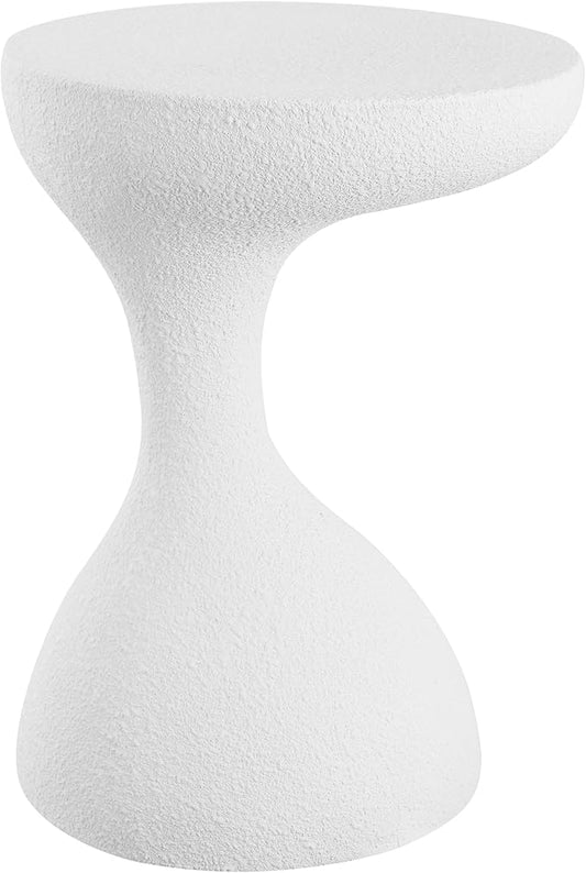 JONATHAN Y TBL1110C Boracay 19.75" Modern Minimalist Indoor/Outdoor Resin Drink Table, Pedestal, Contemporary, Mid-Century, Art Deco, Bohemian, Patio, Garden Room, Bathroom, Living Room, Frosted White