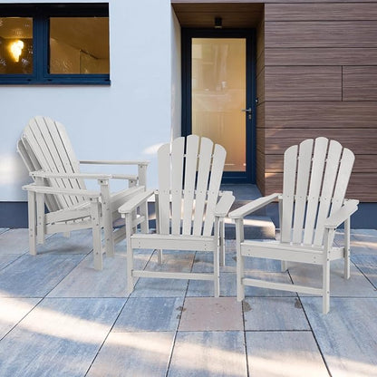Stackable Adirondack Chairs Set of 2, Space Saving HDPE All-Weather Fire Pit Chair for Outdoor Lawn Porch Deck
