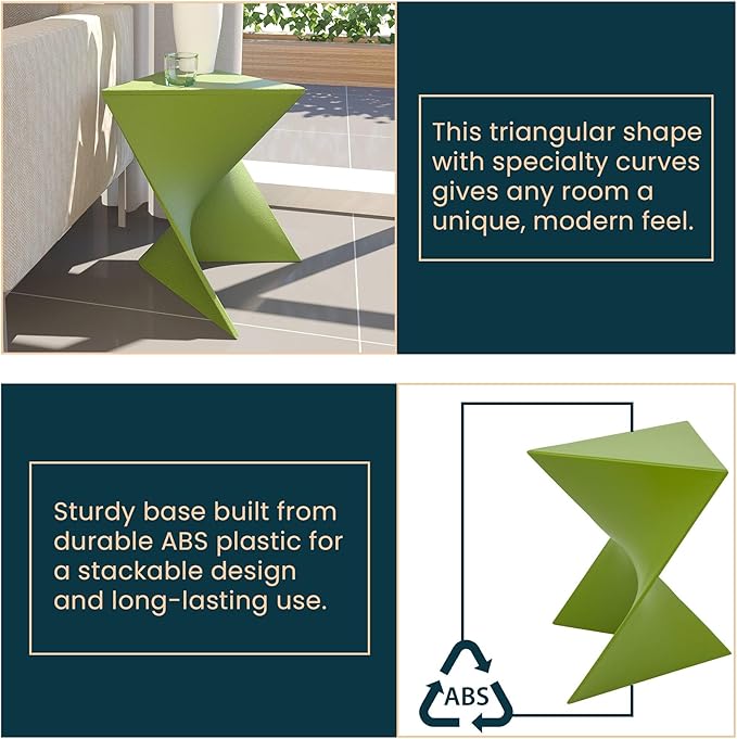 LeisureMod Danbury Modern Vanity Side Table, Green - Photo 4
