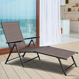 Giantex Set of 2 Chaise Lounge Chair with 5 Adjustable Reclining Positions, Patio Folding Recliner for Yard, Pool - Photo 8