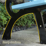 Outdoor Garden Bench, Metal Bench, Patio Wood Bench Park with Backrest, Bench Chair - Photo 3