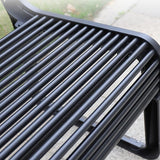 All-Weather Metal Garden Bench, Black Cast Aluminum Loveseat Chair for Patio, Yard - Photo 3