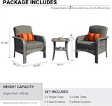 HOOOWOOO Patio Furniture Set, 3 Pieces Outdoor Conversation Set - Photo 5