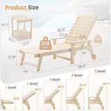 LUE BONA HDPS Chaise Lounge Chair Set of 2, Outdoor Pool Lounge Chairs with Adjustable Backrest - Photo 7