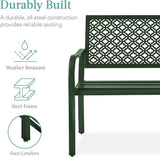 Best Choice Products Outdoor Bench 2-Person Metal Steel Benches Furniture for Garden, Patio, Porch - Photo 3