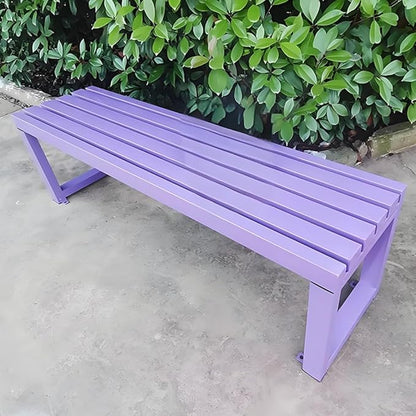 Garden Benches for Outdoors 2-Person Patio Bench Park Seat Metal Bench Backless Seat Weatherproof Chair for Backyard Front Porch Entryway, 3.3ft 3.9ft 4.9ft 5.9ft(Purple,3.3ft)