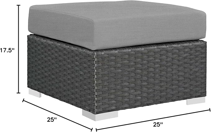 Modway EEI-1855-CHC-GRY Sojourn Outdoor Patio Sunbrella Ottoman in Canvas Gray - Photo 3