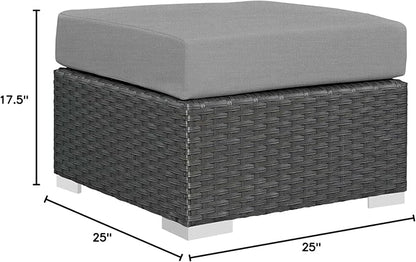 Modway EEI-1855-CHC-GRY Sojourn Outdoor Patio Sunbrella Ottoman in Canvas Gray
