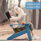 MXIMU Modern Adirondack Chair Weather Resistant with Cup Holder Oversized Fire Pit Chairs Adorondic Plastic Outdoor - Photo 3