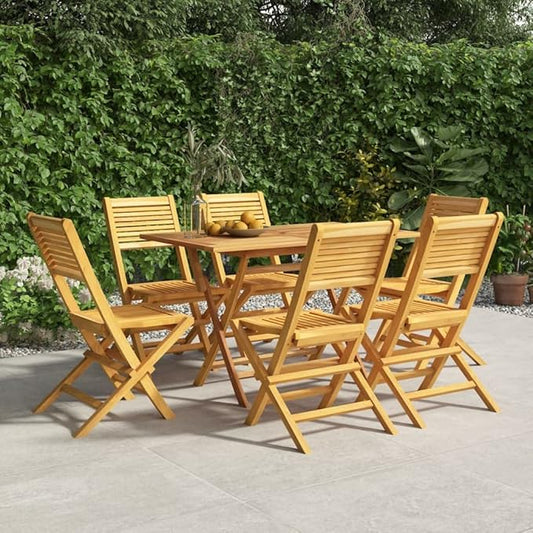 Folding Patio Chairs 6 pcs 18.5"x24.4"x35.4" Solid Wood Teak Outdoor Chairs Furniture Balcony Furniture Suitable for Gardens, Pools, patios.