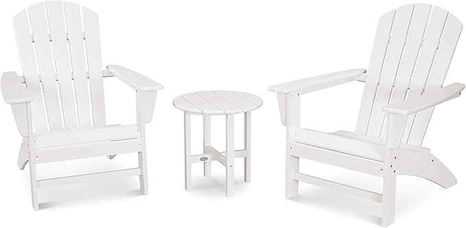 POLYWOOD Nautical 3-Piece Adirondack Chair Set