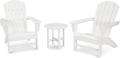 POLYWOOD Nautical 3-Piece Adirondack Chair Set