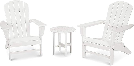 POLYWOOD Nautical 3-Piece Adirondack Chair Set