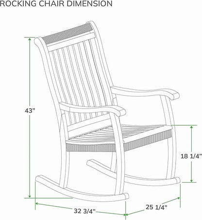 Cambridge Casual Marrakesh Teak Wood Outdoor Rocking Chair with All-Weather Wicker