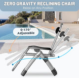 Slsy Zero Gravity Chair, Reclining Lounge Chair with Removable Cushion & Tray for Indoor and Outdoor - Photo 7