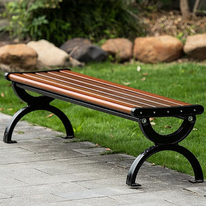 Outdoor Bench Metal, All Weather Resistant Backless Patio Garden Bench for Porch, Garden, Lawn, Balcony(120cm/47in)