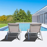 Domi Pool Lounge Chairs Set of 2, Aluminum Adjustable Outdoor Chaise Lounge - Photo 8