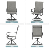 Patio Swivel Chairs Set of 4, Outdoor Dining Chairs with High Back - Photo 6