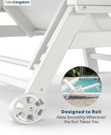 Patio Chaise Lounge Chair with Wheels & Cup Holder - Photo 7