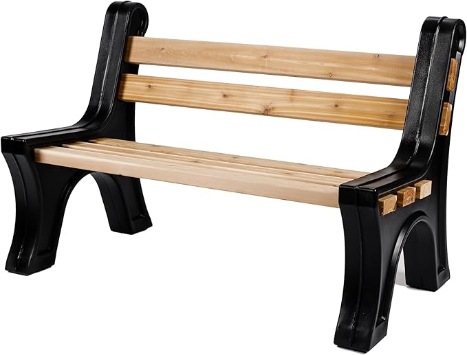 RTS Home Accents Custom Length Lightweight Indoor or Outdoor Bench Ends with Backrest (Wood & Screws Sold Separately) - Photo 1