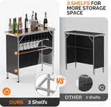 VINGLI 39" Portable Bar Table, Mobile Bar Table for Events, Party, Camping, Picnic, Tradeshow - Photo 4